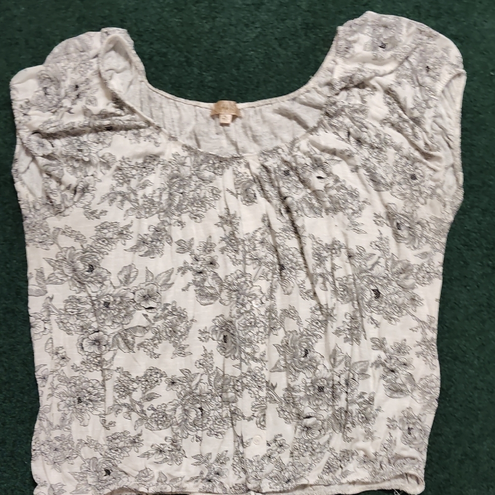Floral Gray Women's Top
